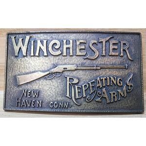 Winchester Repeating Arms Belt Buckle Vintage New Haven Connecticut USA READ